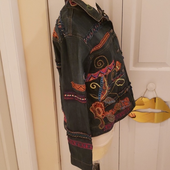 Chico's Embellished Denim. Jacket in size 1 - Picture 4 of 7